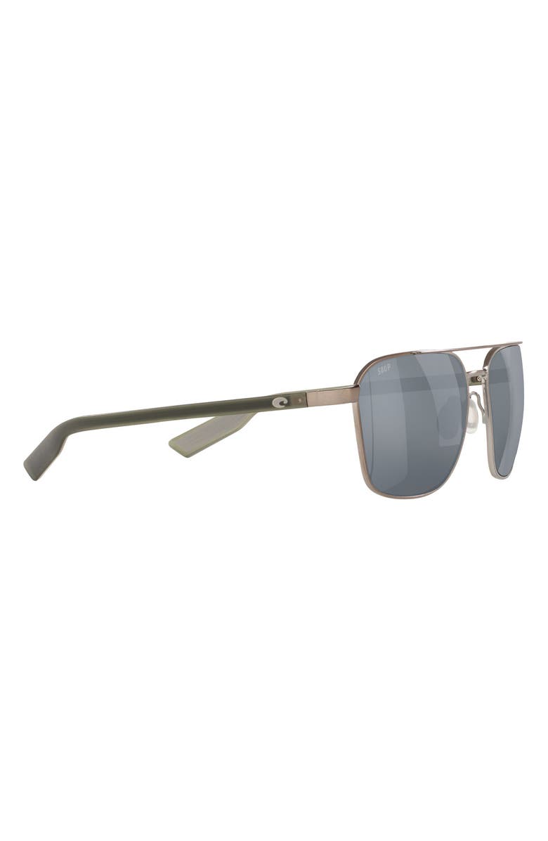 Costa Del Mar Wader 58mm Polarized Pilot Sunglasses, Alternate, color, Gunmetal / Gray Silver 580P