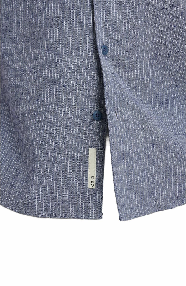 Onia Stretch Yarn Dyed Vacation Shirt, Alternate, color, Navy