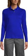Lands' End School Uniform  Long Sleeve Feminine Fit Interlock Polo Shirt