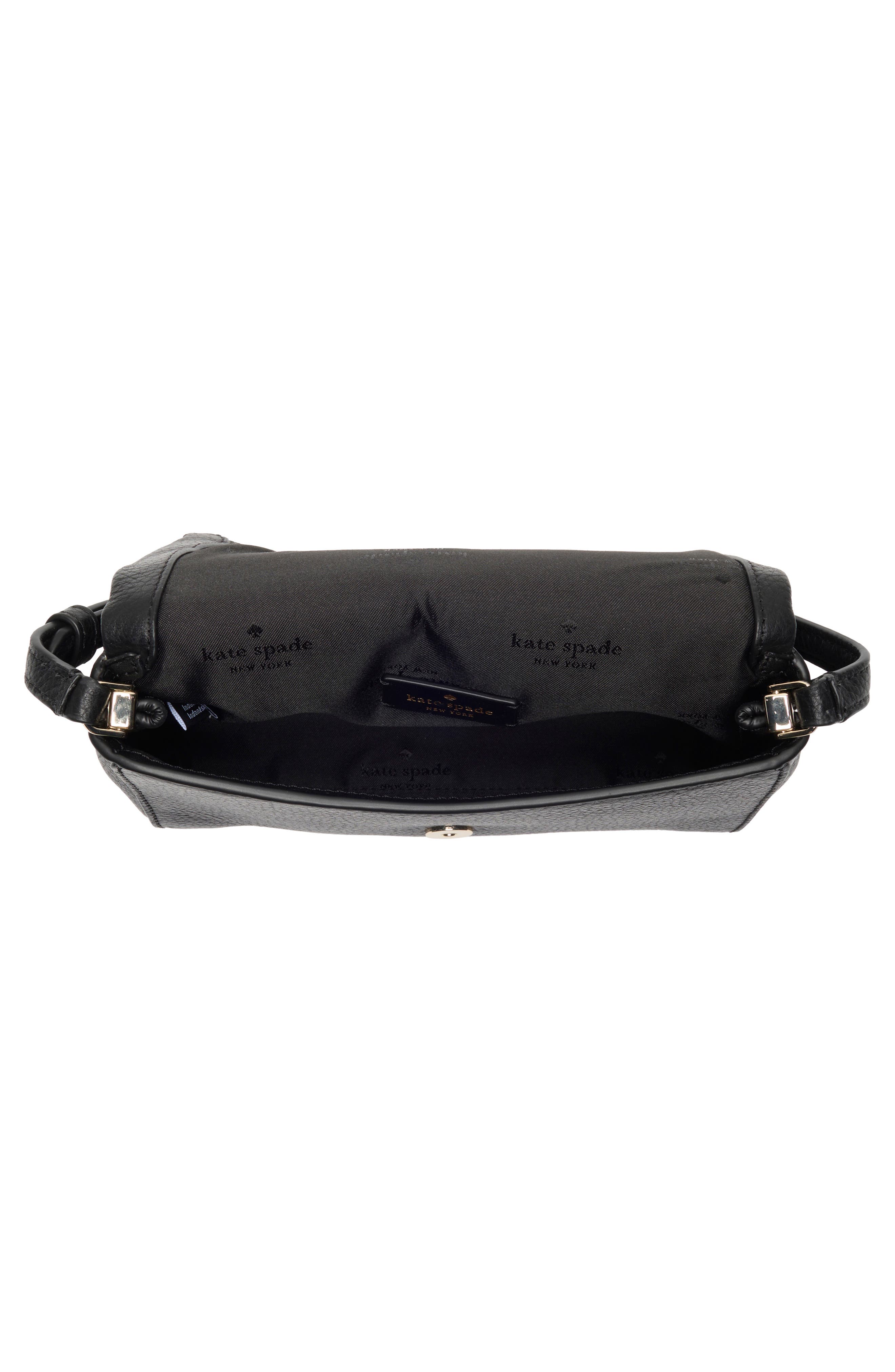 Kate Spade New York leila pebble leather mini flap bag, Alternate, color, 