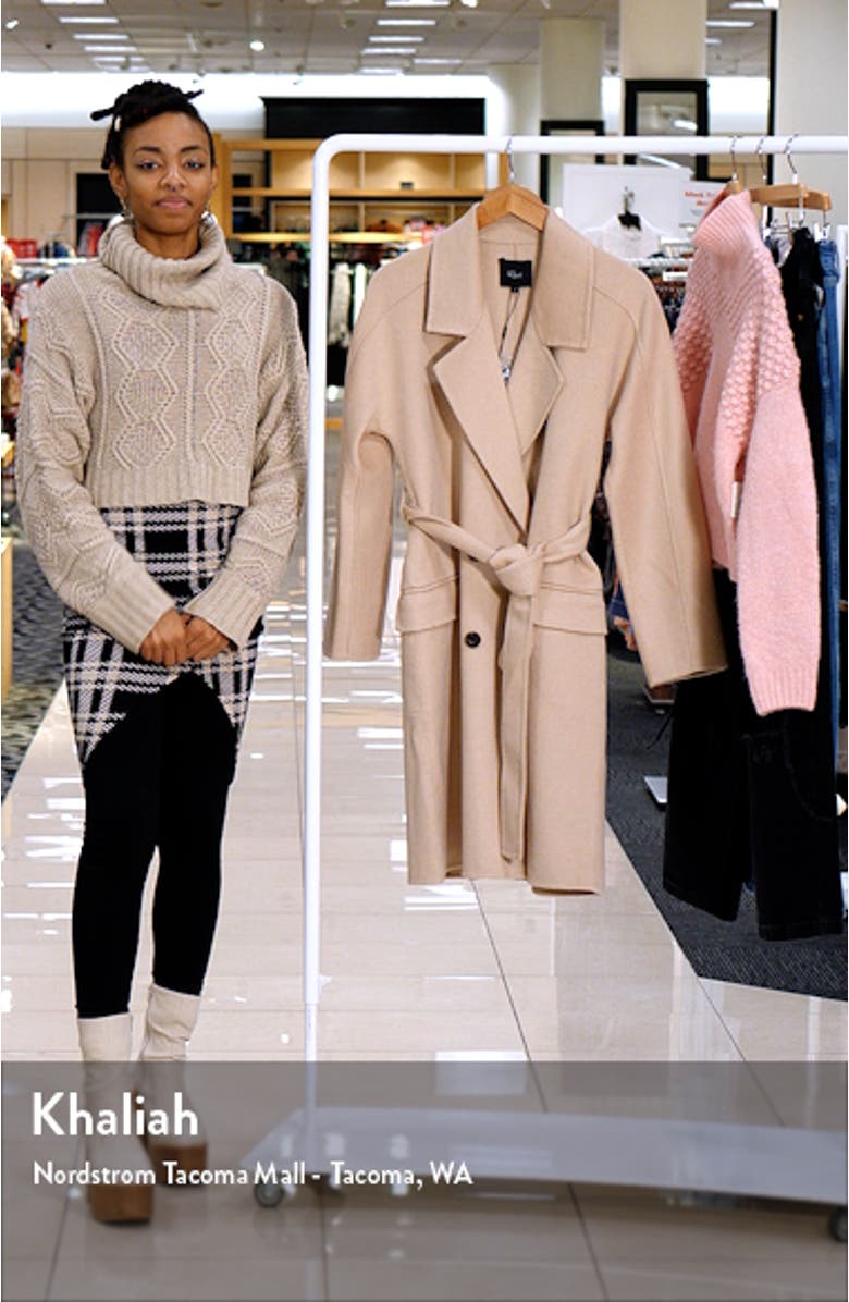 Sloan Belted Wool Blend Overcoat, sales video thumbnail