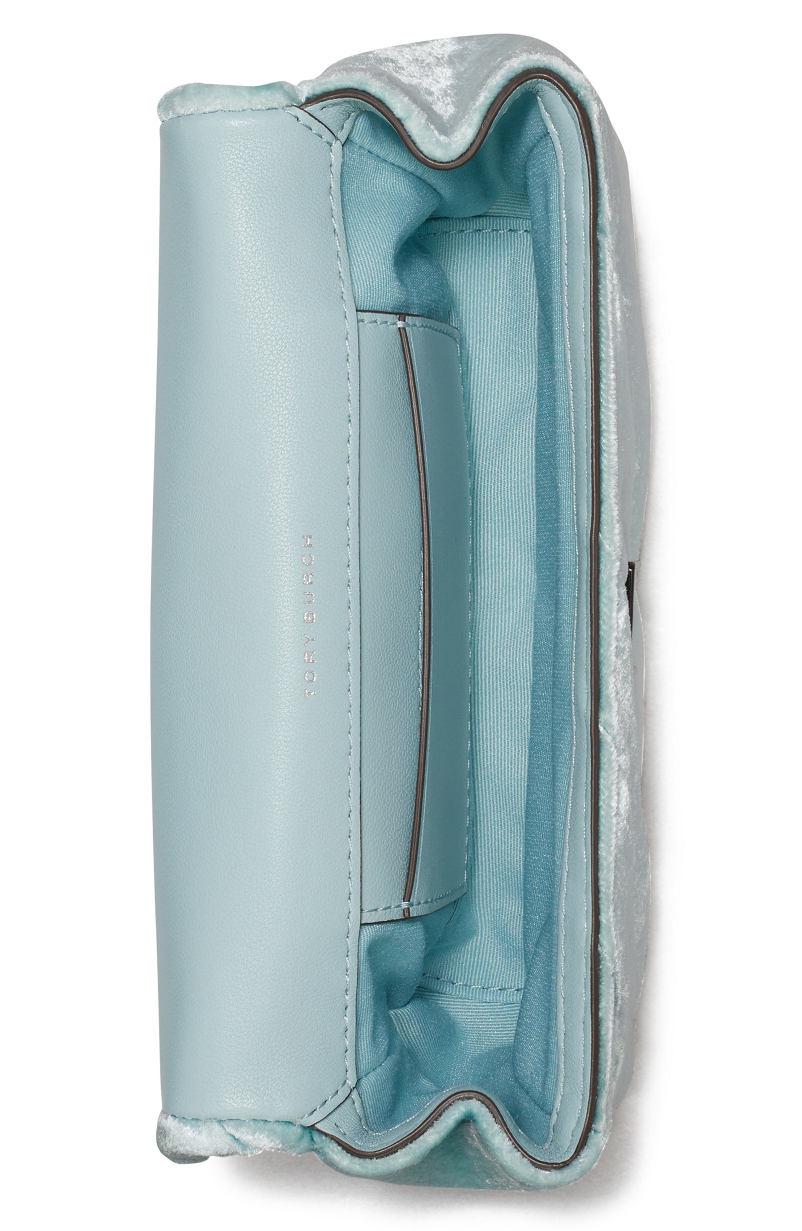 Tory Burch Mini Kira Draped Velvet Convertible Shoulder Bag, Alternate, color, 