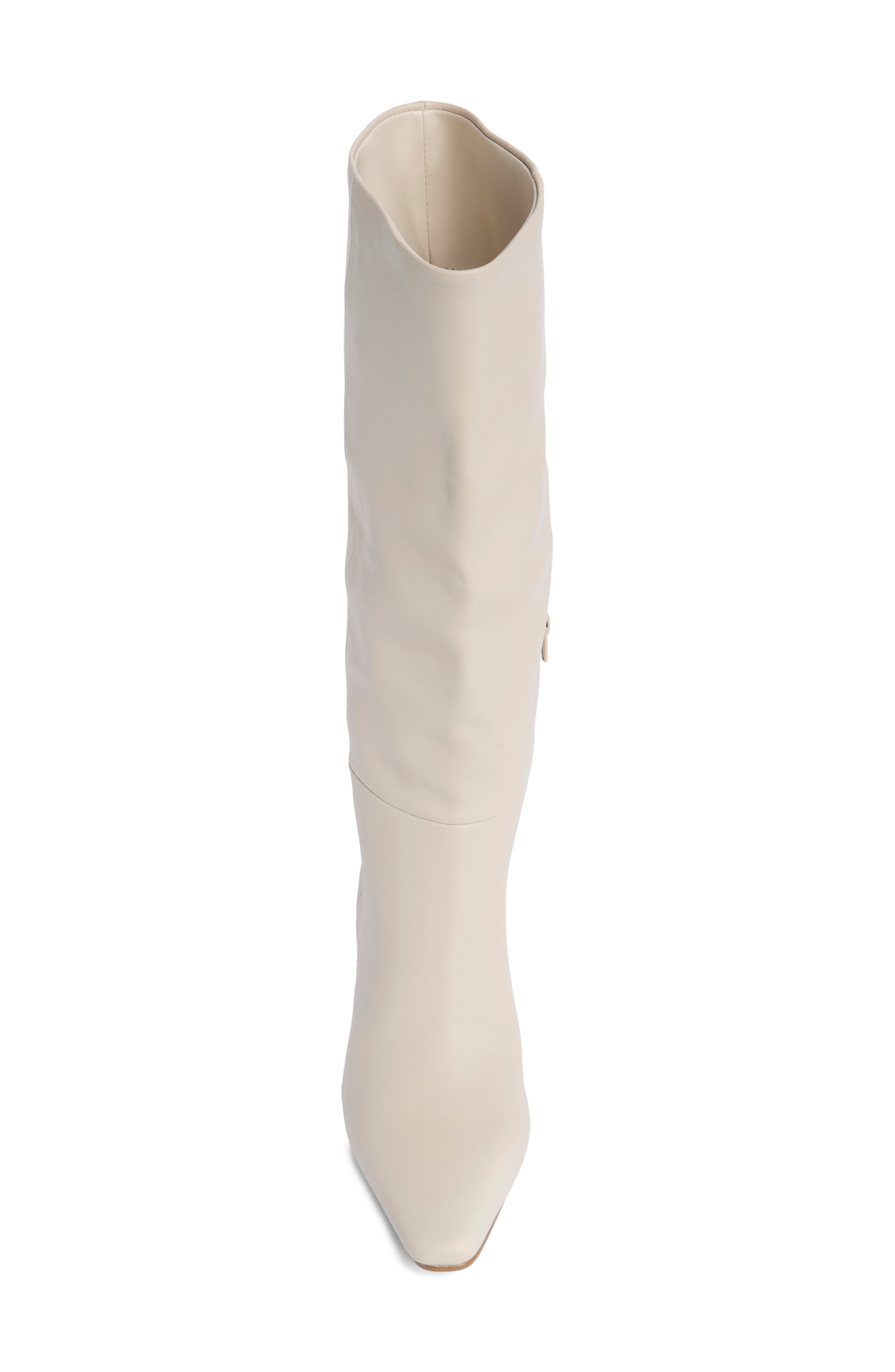 Dazey Leather Knee High Boot, Alternate, color, BONE LEATHER