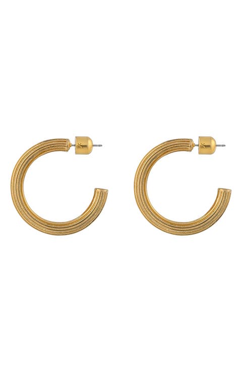 Rib Hoop Earrings