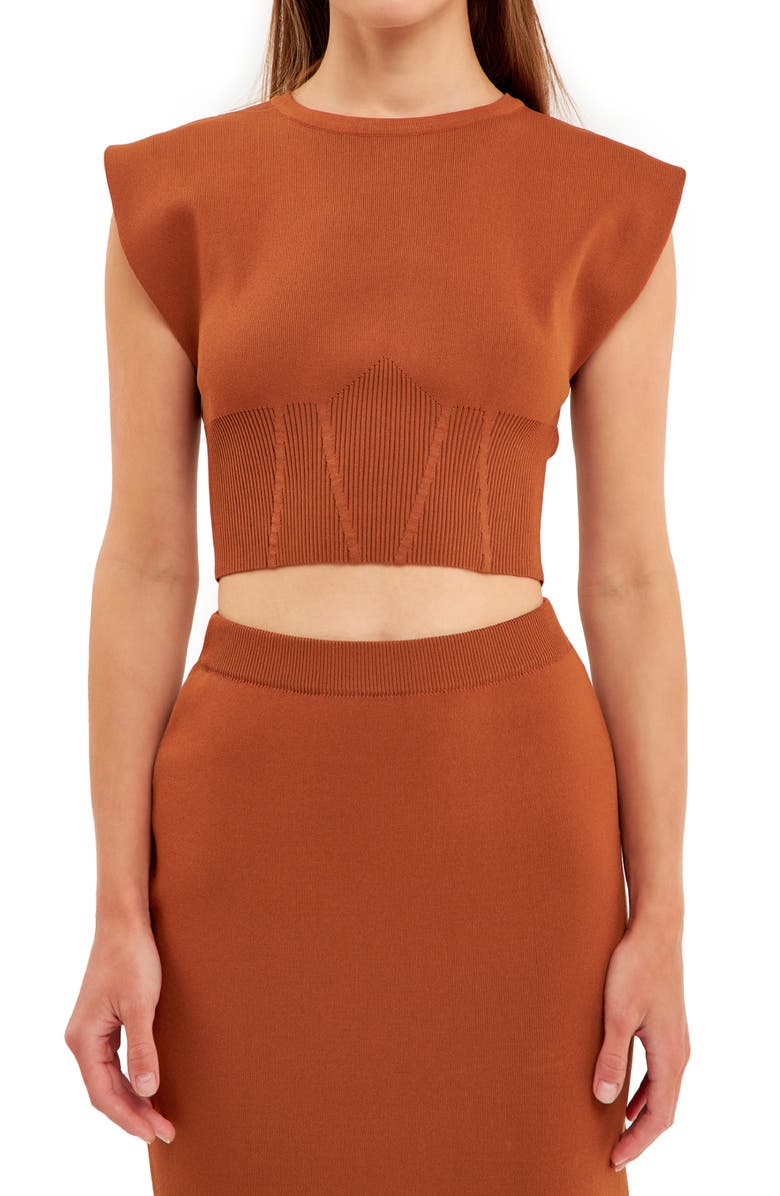 Endless Rose Cinch Waist Sleeveless Knit Top, Main, color, 