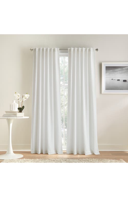 Dkny Pure Waffle Stripe Set Of 2 Cotton Curtain Panels In White