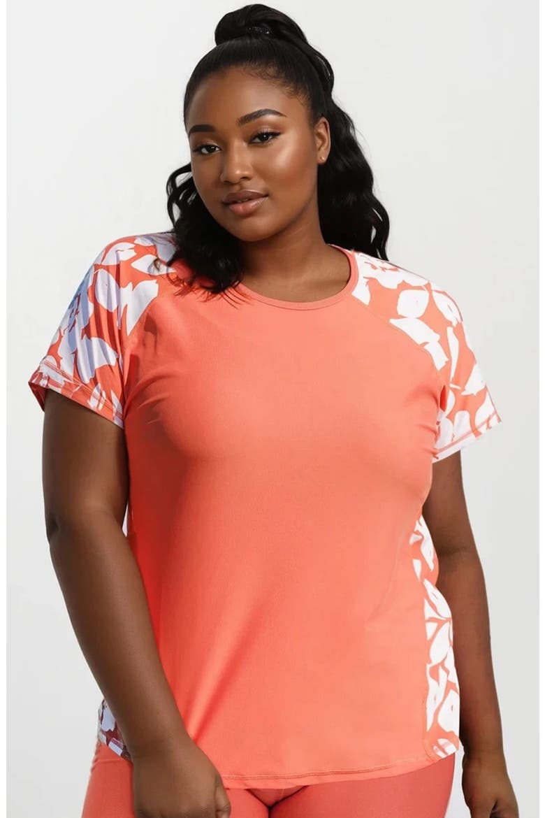 Plus Size Loose Fit Adele Swim Top, Main, color, Rust/Rusty Rose