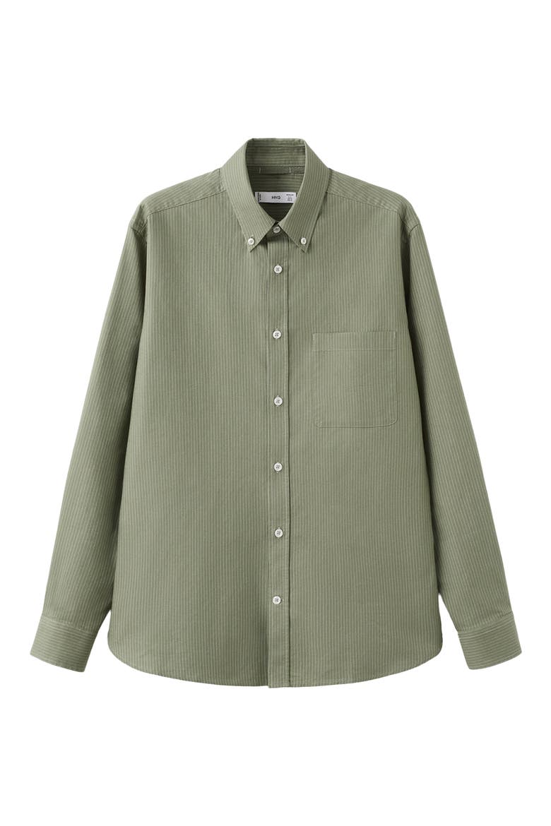 Regular Fit Stripe Button-Down Shirt, Alternate, color, GREEN