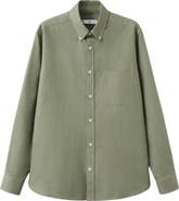 MANGO Regular Fit Stripe Button-Down Shirt