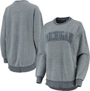 PRESSBOX Women's Pressbox Navy Michigan Wolverines Ponchoville Pullover Sweatshirt