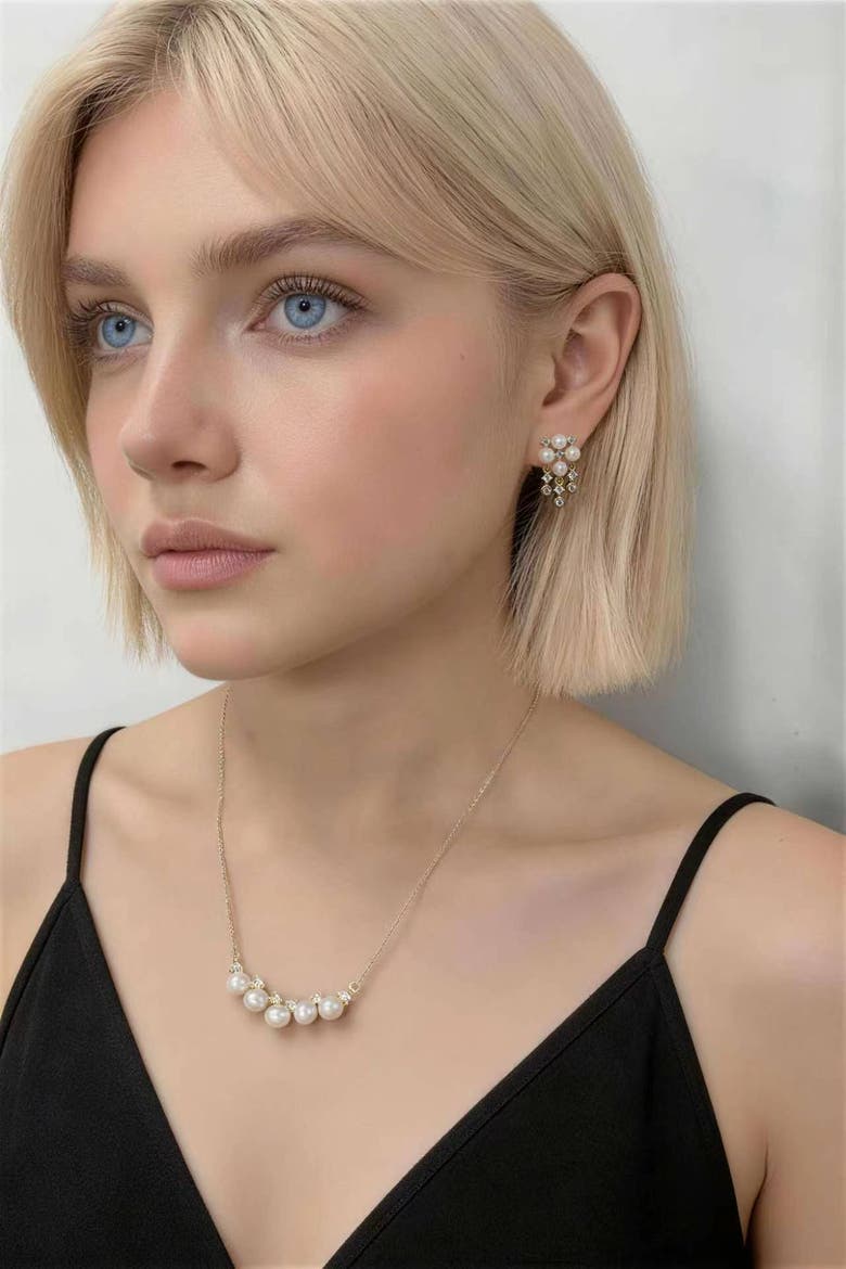 Celeste Pearl Jewelry Set, Alternate, color, Gold