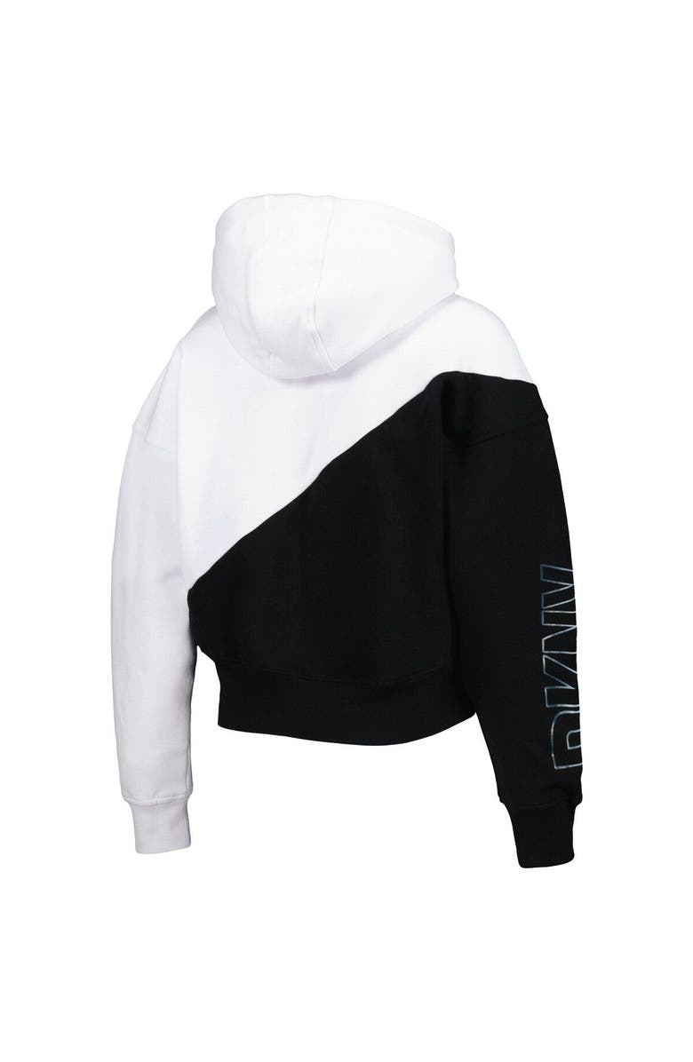 DKNY SPORT Women's DKNY Sport White/Black Las Vegas Raiders Bobbi Color Blocked Pullover Hoodie, Alternate, color, 