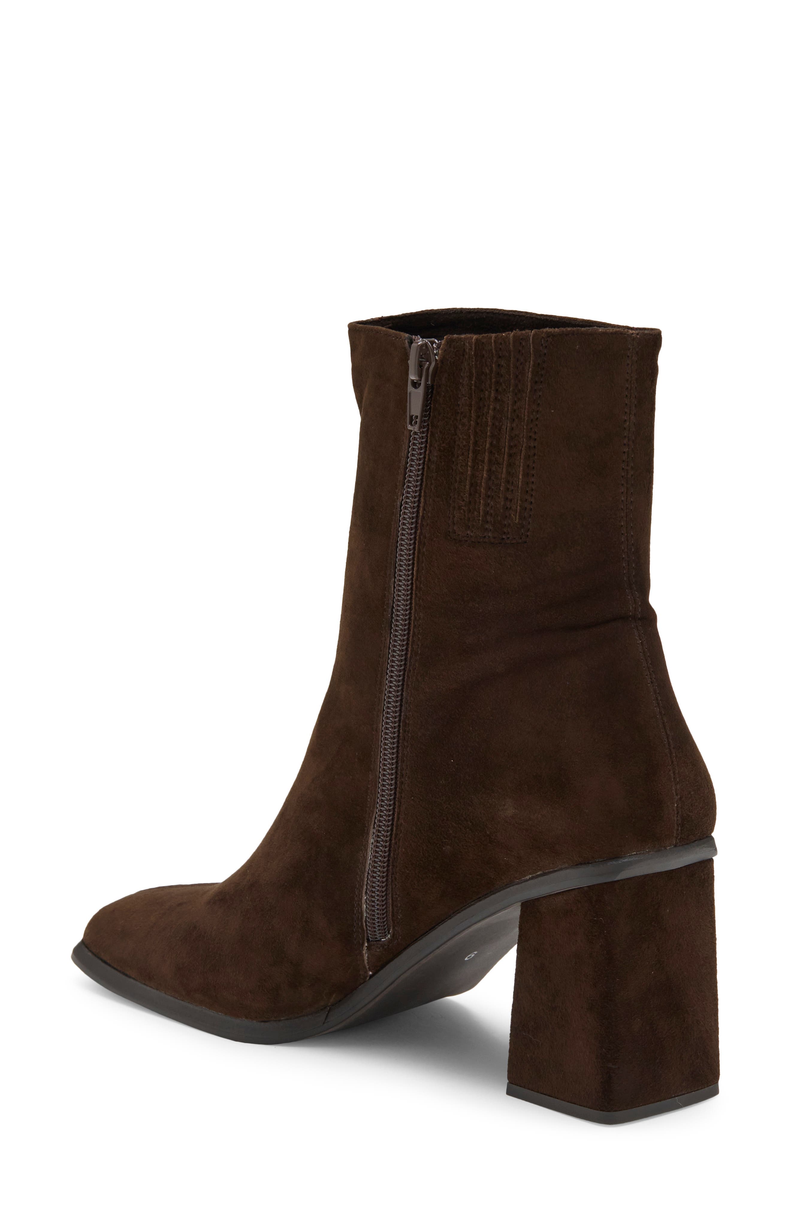 Theressa Block Heel Bootie, Alternate, color, BROWN SUEDE