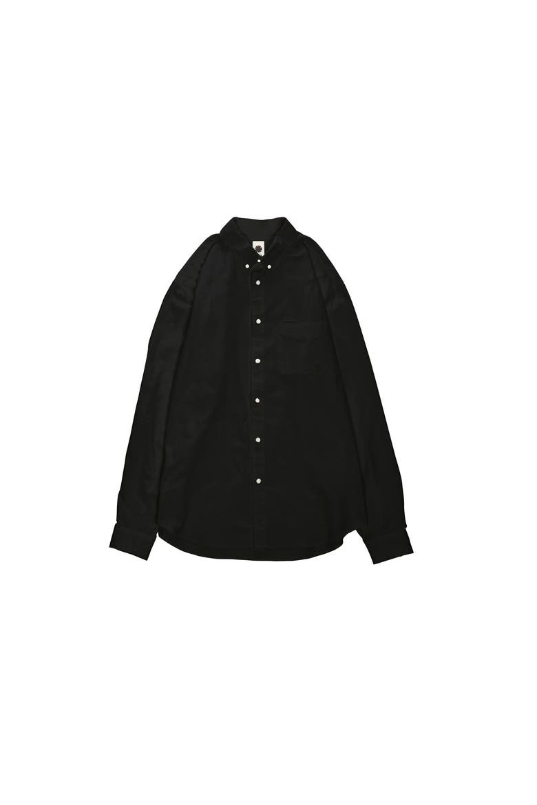 Cashmere Button Down Shirt, Main, color, Black