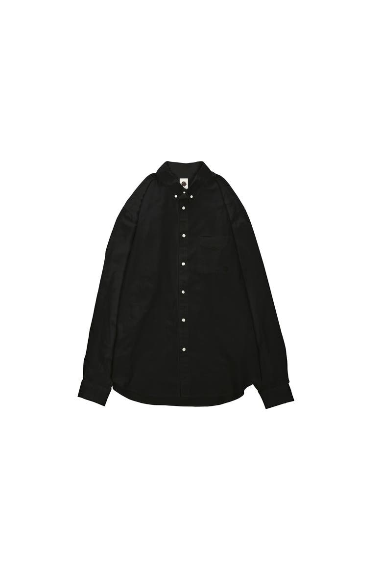 vowels Cashmere Button Down Shirt, Main, color, Black