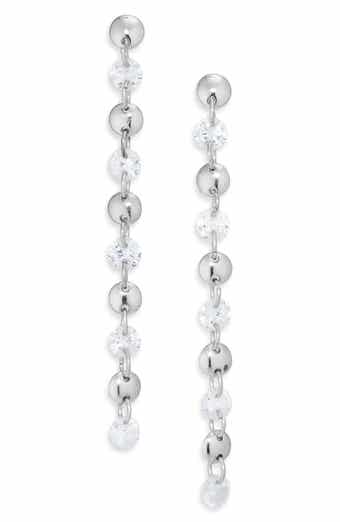 NORDSTROM RACK Floating Cubic Zirconia Disc Linear Earrings