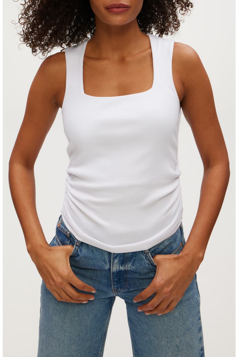 Maribel Square Neck Tank, Main, color, WHITE