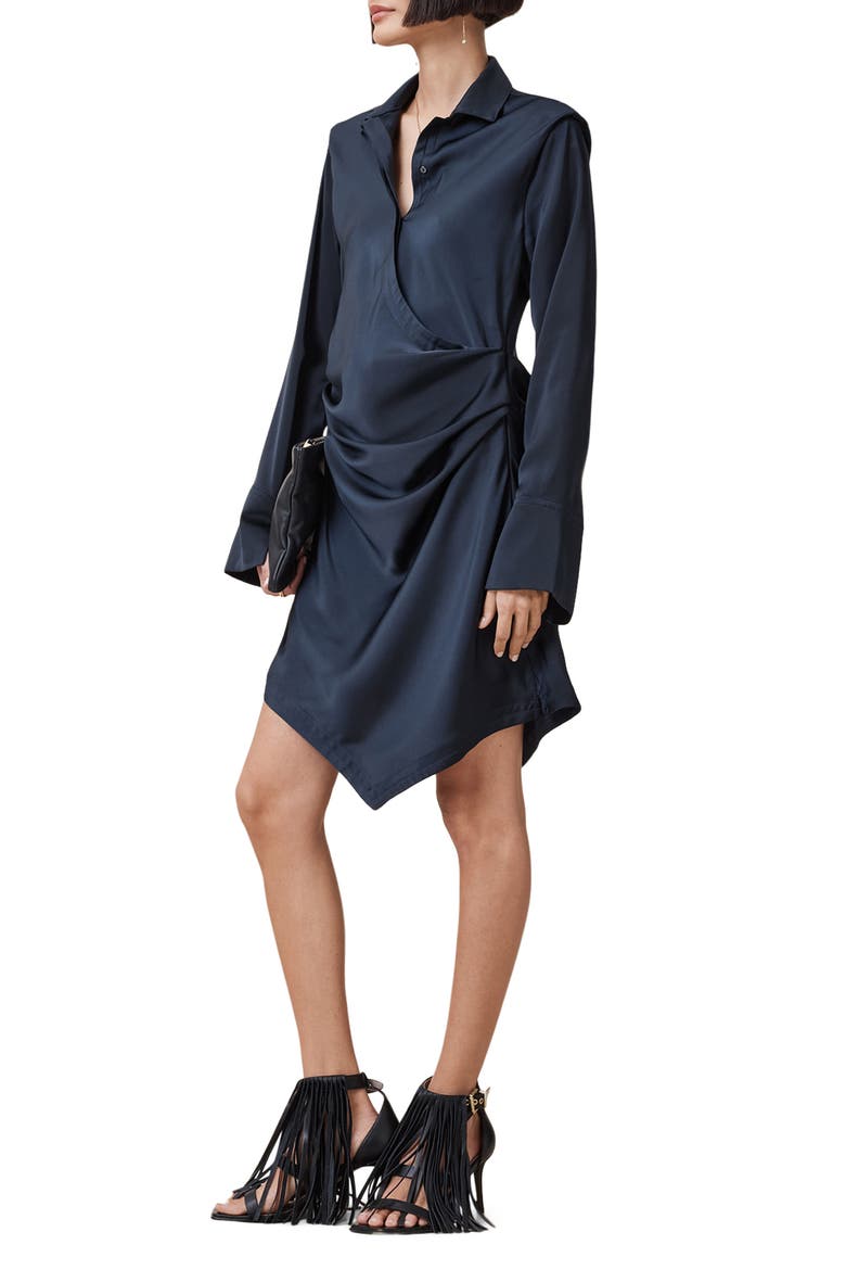 Tira Long Sleeve Mini Shirtdress, Alternate, color, COLLEGIATE BLUE