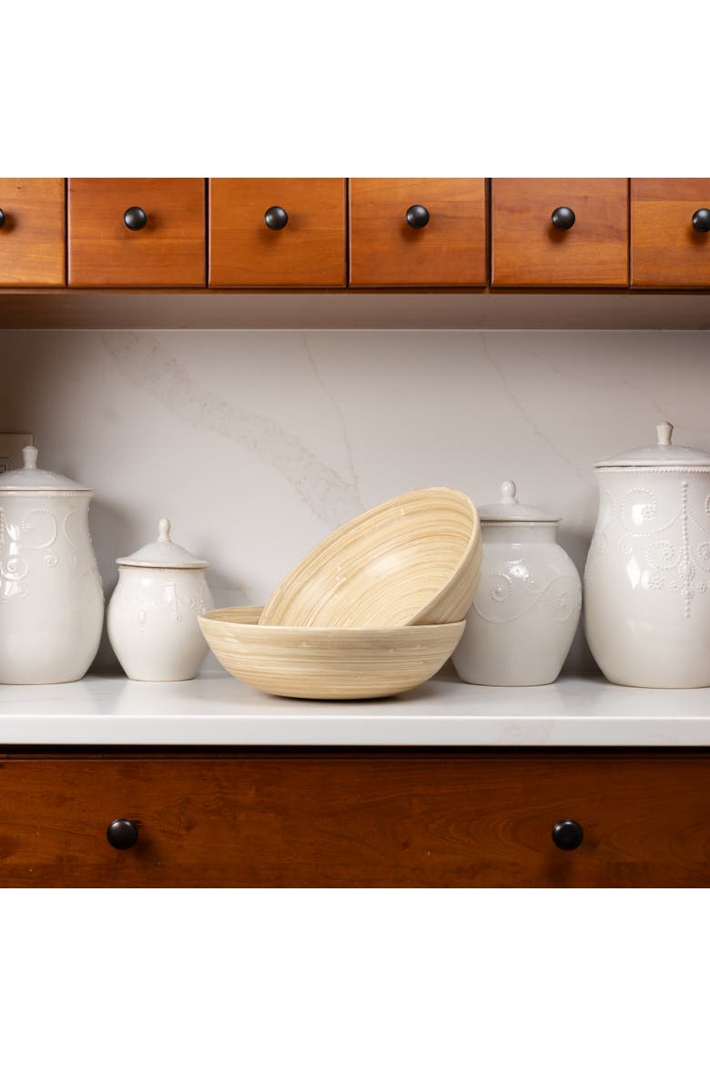 Salad Bowl Set, 12 Inch x 2, Alternate, color, Natural
