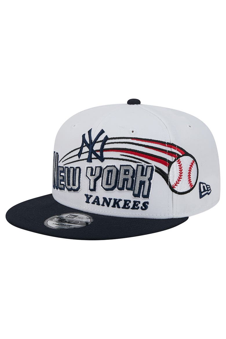 Men's New Era White New York Yankees Retro Sweep 9FIFTY Snapback Hat, Alternate, color, White