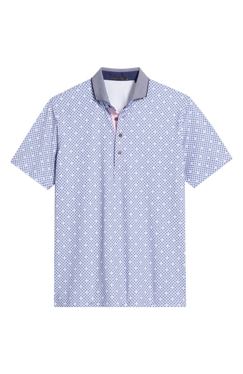 Greyson Pack Mentality Geo Print Performance Golf Polo, Main, color, Jellyfish