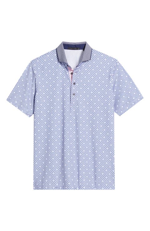 Pack Mentality Geo Print Performance Golf Polo