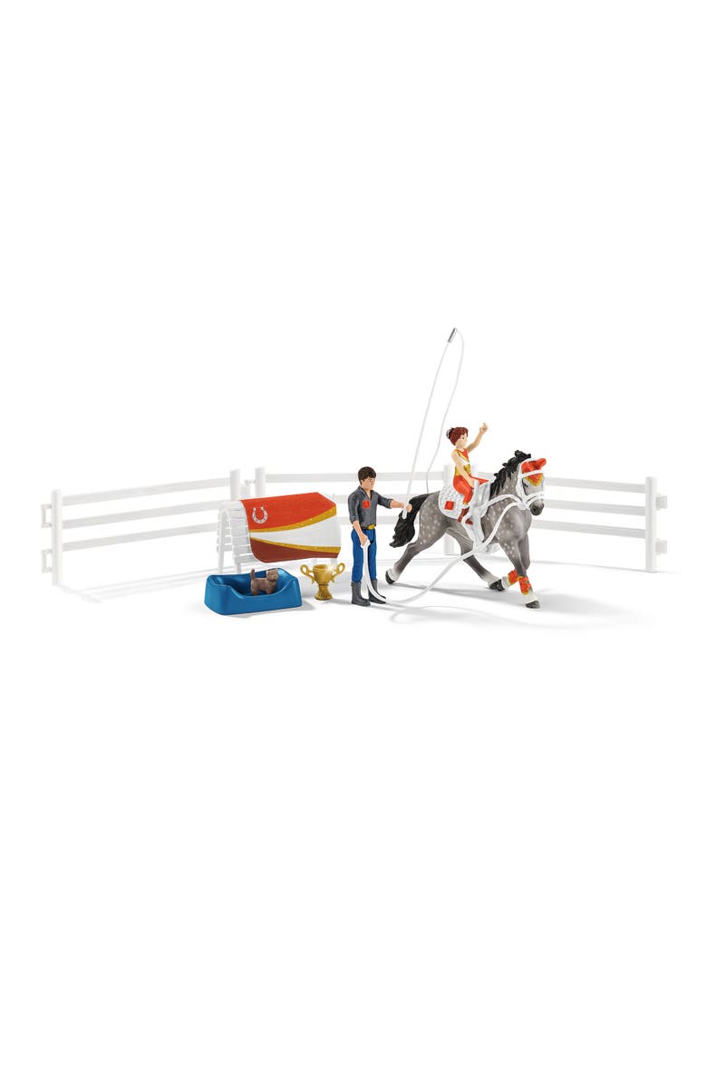 Schleich Horse Club Mia Vaulting, 18 Piece Animal Playset, Plastic, Kids 5+, Alternate, color, Multicolored