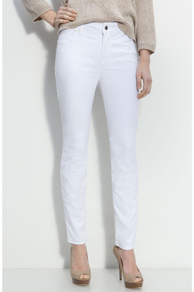 Skinny Twill Ankle Jeans (Nordstrom Exclusive), Main, color, WHITE