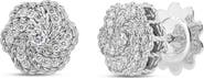 Roberto Coin 18K White Gold Diamond Rose Stud Earrings (Nordstrom Exclusive)
