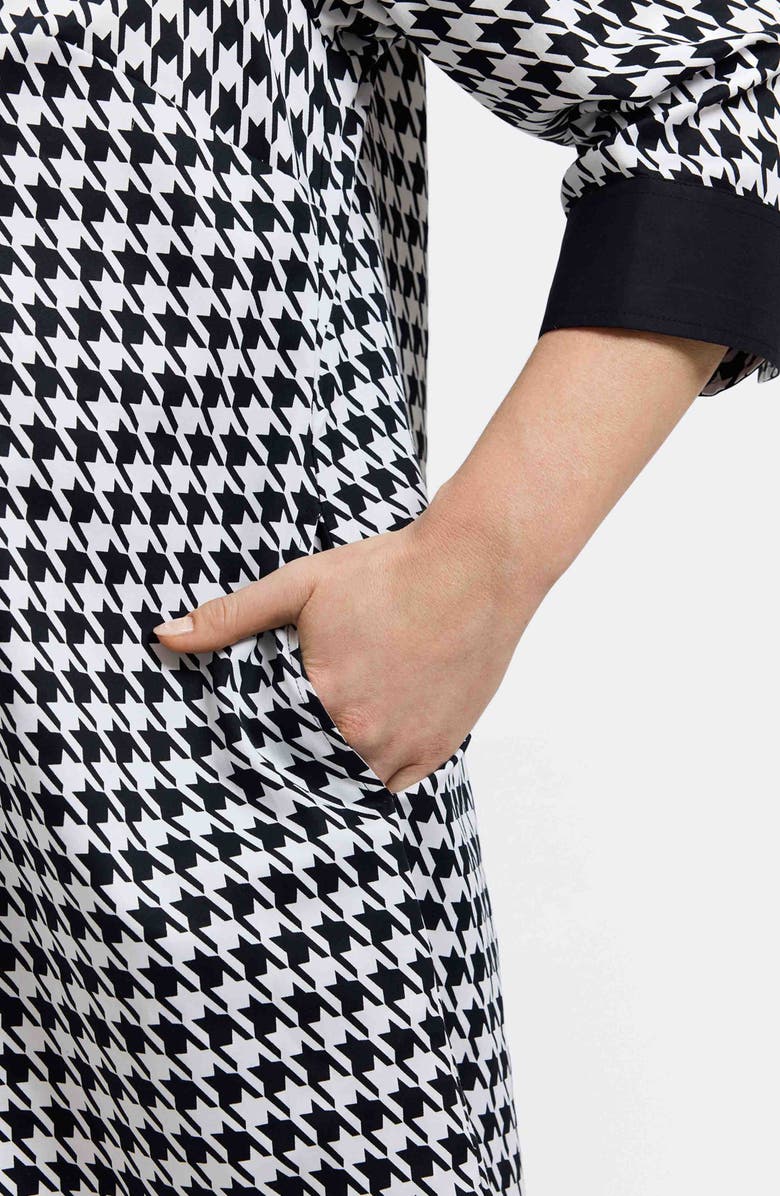 Foxcroft Sloane Houndstooth Cotton Shirtdress, Alternate, color, Black/ White