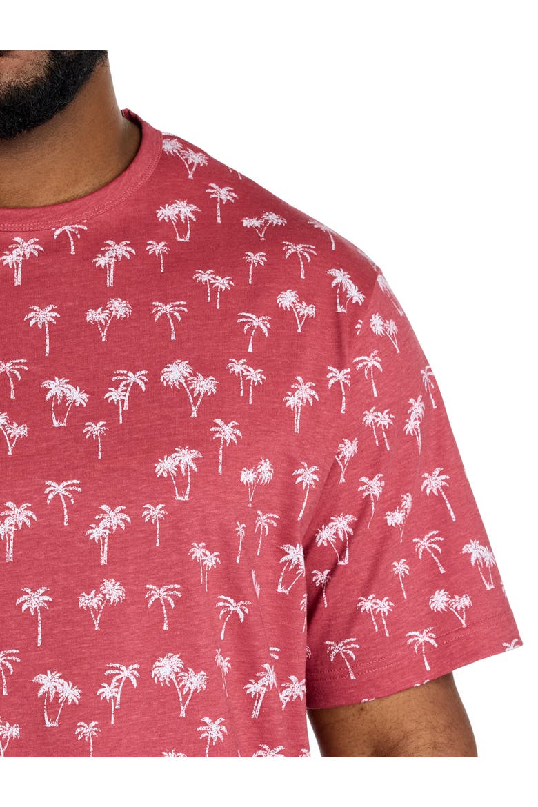 Big & Tall Moisture-Wicking Palm Print T-Shirt V2, Alternate, color, EARTH RED