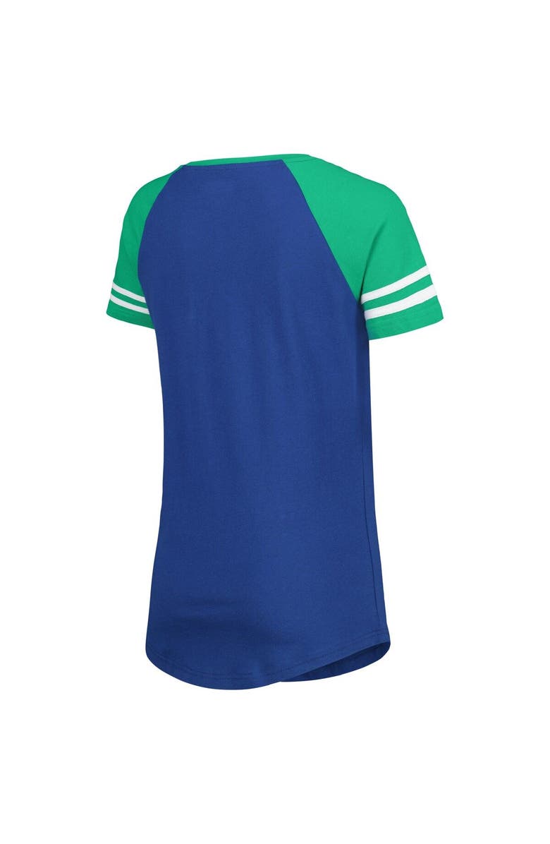 New Era Women's New Era Royal/Green Seattle Seahawks Legacy Lace-Up Raglan T-Shirt, Alternate, color, Royal