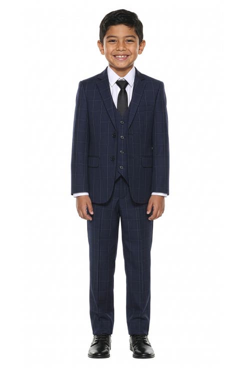 Kids' Windowpane Five-Piece Suit (Toddler, Little Kid & Big Kid)