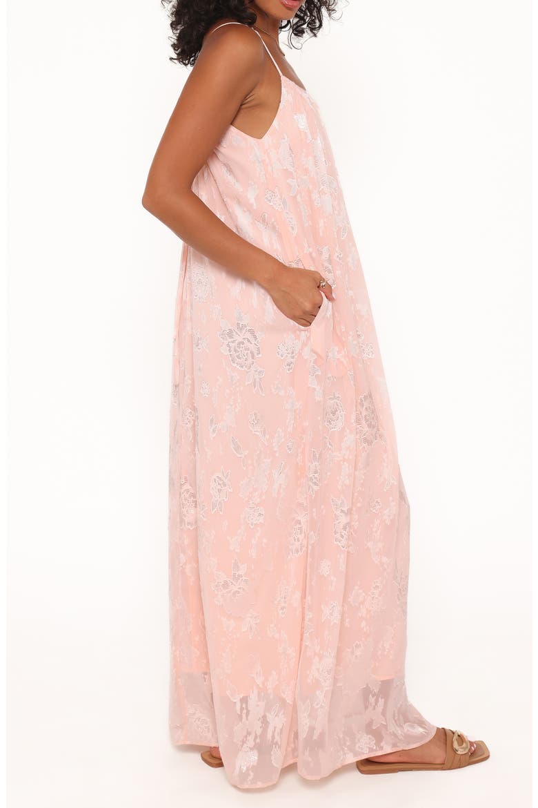 Lumina Metallic Jacquard Maxi Dress, Alternate, color, PINK
