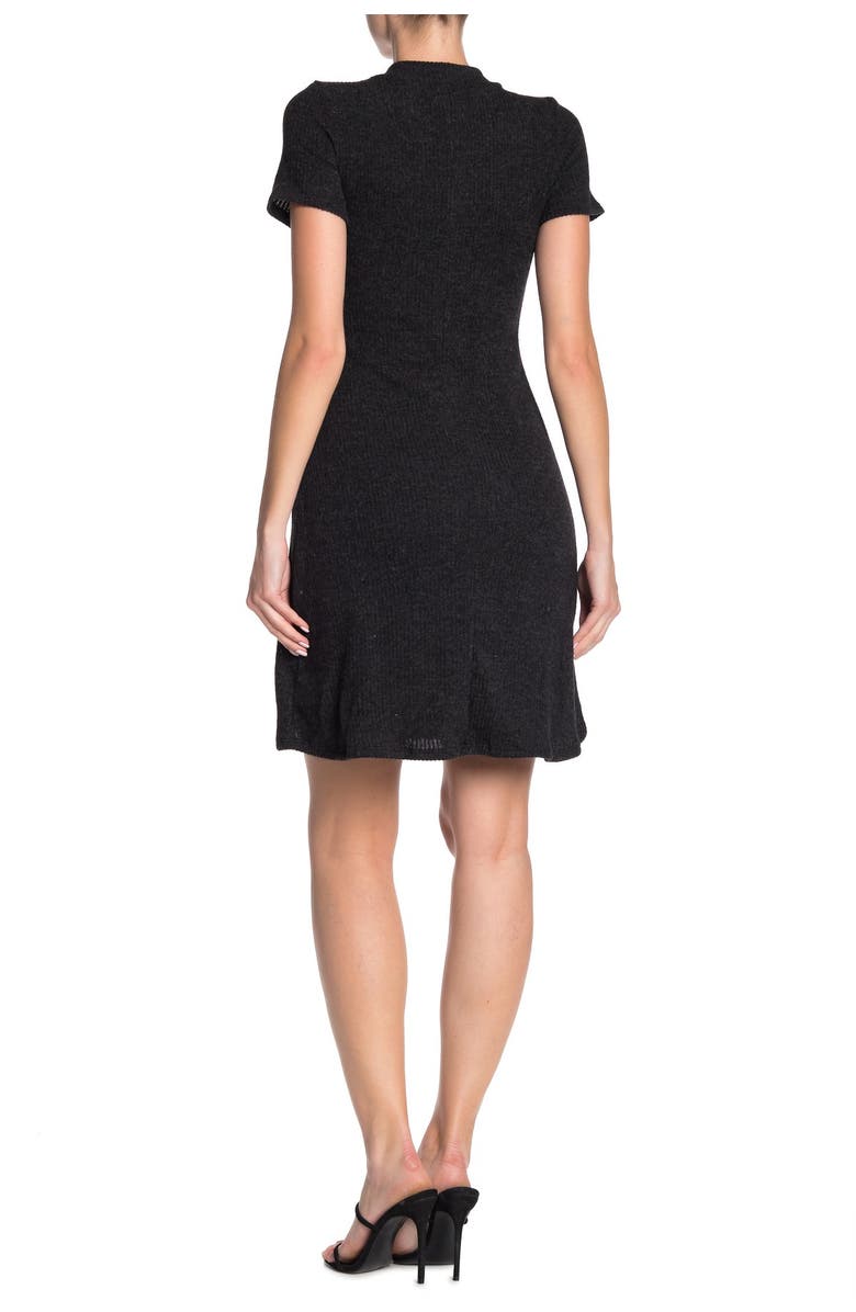 Velvet Torch Ribbed Mock Neck Bodycon Dress, Alternate, color, 
