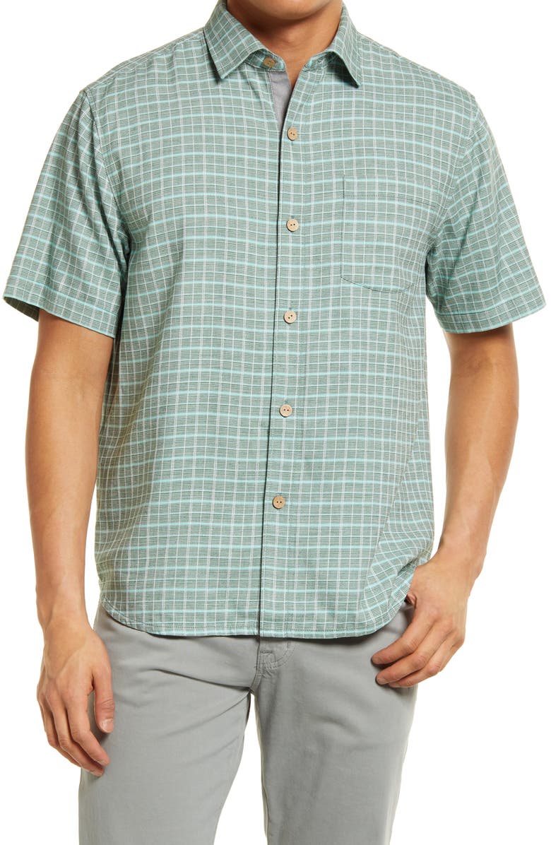 Tommy Bahama Men's Check It Out Short Sleeve Button-Up Silk Shirt, Main, color, 