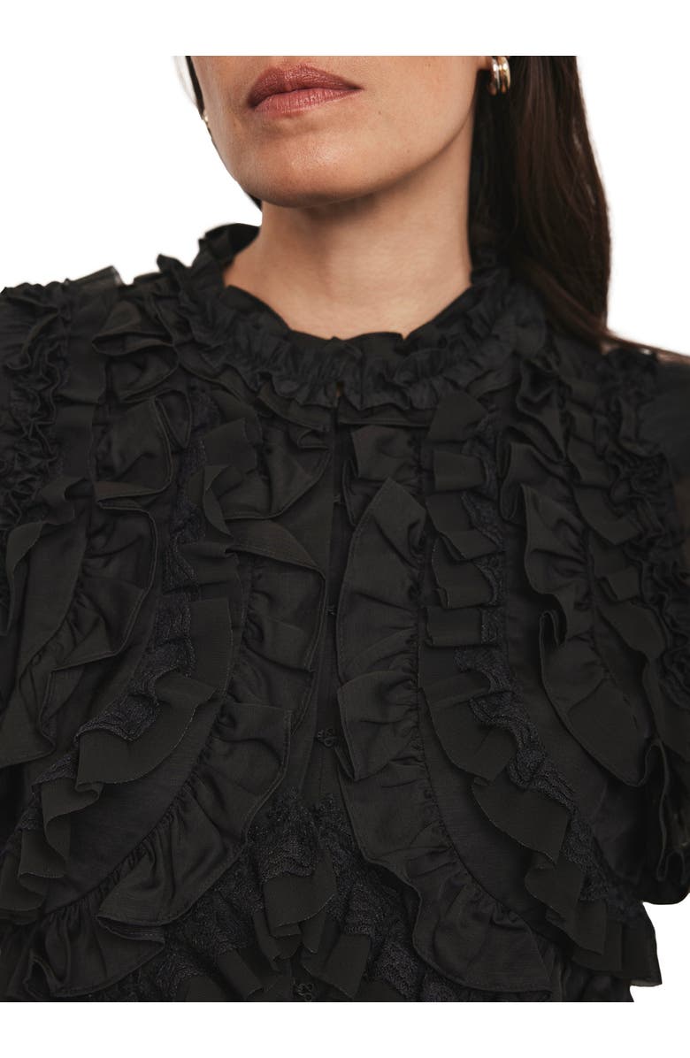 MINT VELVET Ruffle Detail Blouse, Alternate, color, Black