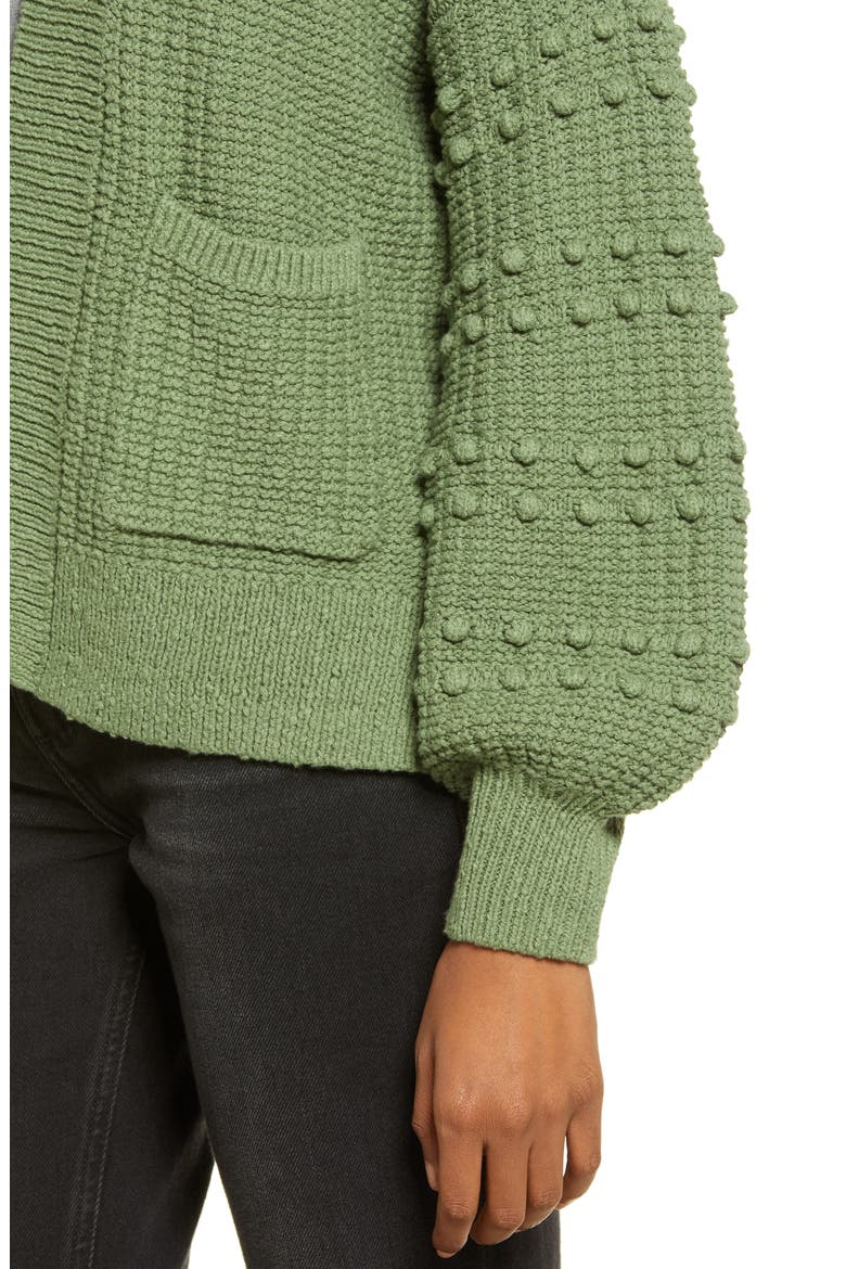 Bobble Cardigan Sweater, Alternate, color, FADED PALM