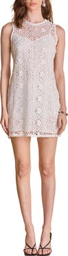 English Factory Sleeveless Openwork Minidress