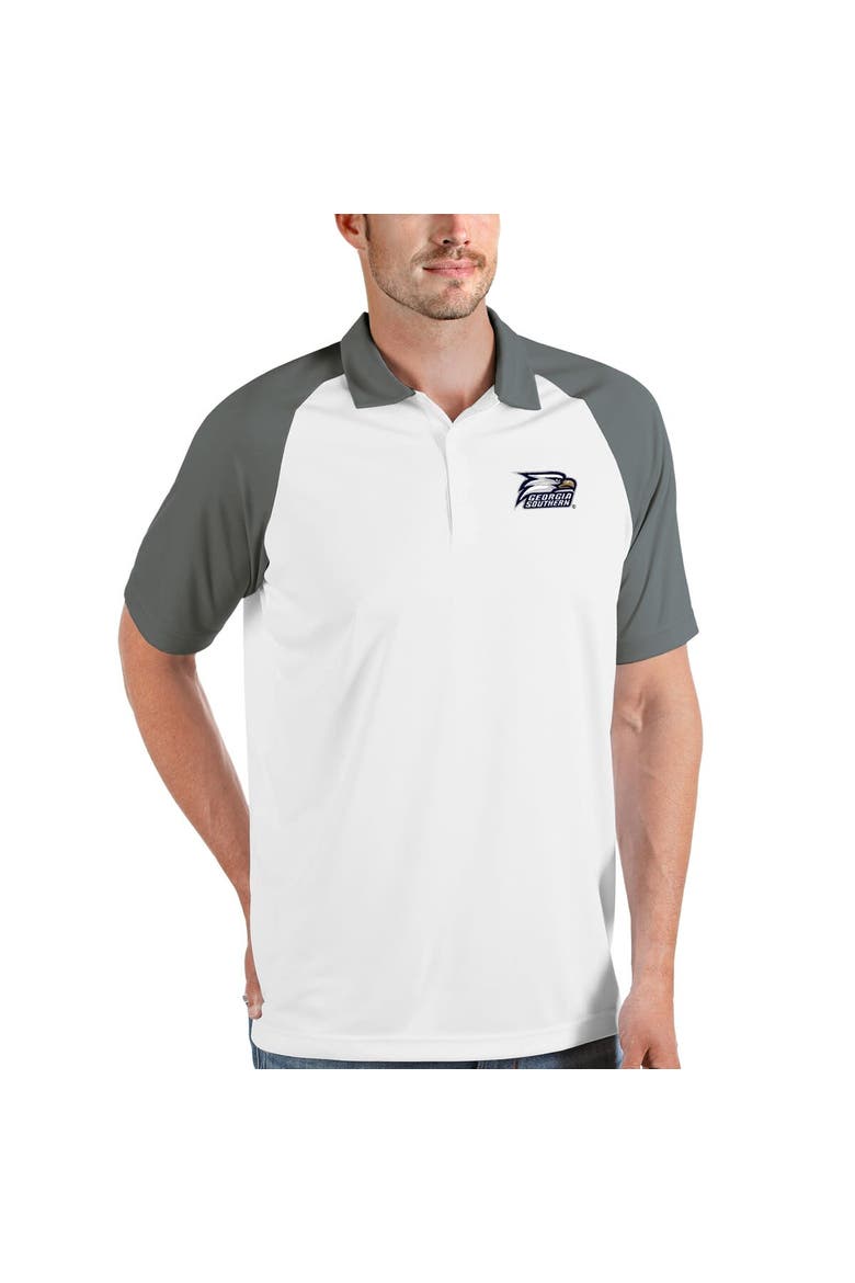 Men's Antigua White/Steel Georgia Southern Eagles Nova Polo, Main, color, White