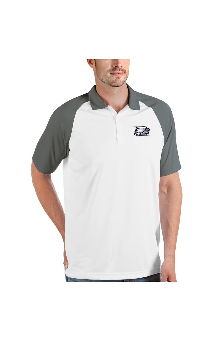 ANTIGUA Men's Antigua White/Steel Georgia Southern Eagles Nova Polo, Main, color,