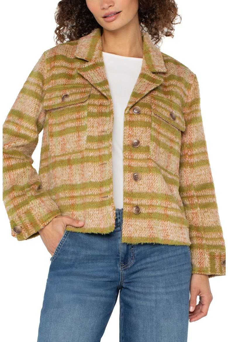 Plaid Shirt Jacket, Main, color, GREEN/ GOLD BLANKET PLAID