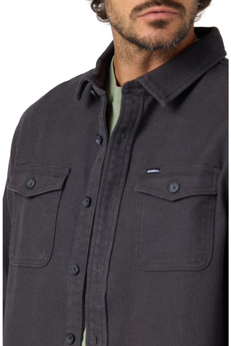 Blanket Cotton Flannel Button-Up Overshirt, Alternate, color, PHANTOM