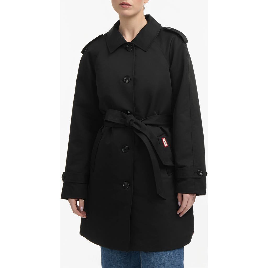 Hunter Stacy Water Resistant Gabardine Trench Coat In Black