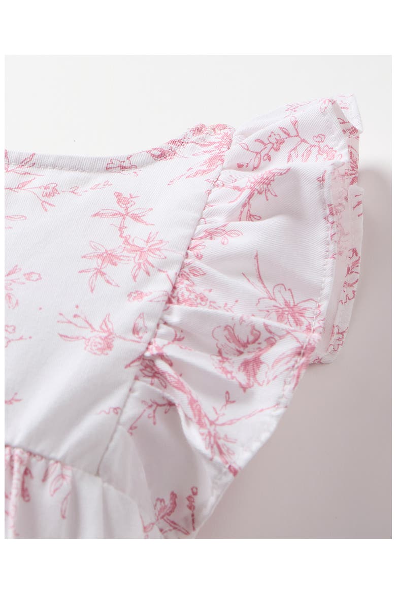 Floral Twill Ruffled Romper, Alternate, color, PINK