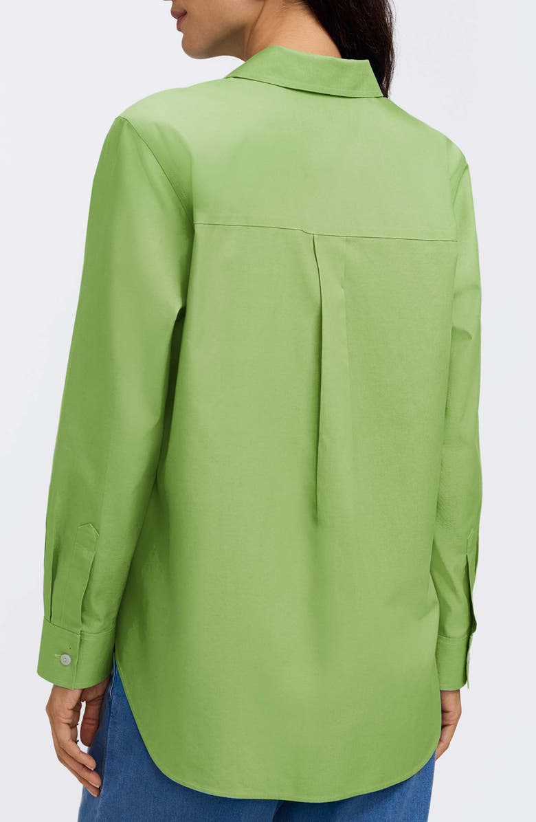 Foxcroft Non-Iron Boyfriend Button-Up Shirt, Alternate, color, Mojito Green
