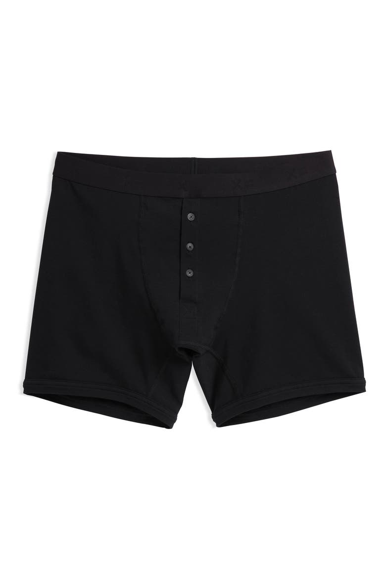 6-Inch Stretch Cotton Boxer Briefs, Alternate, color, X BLACK