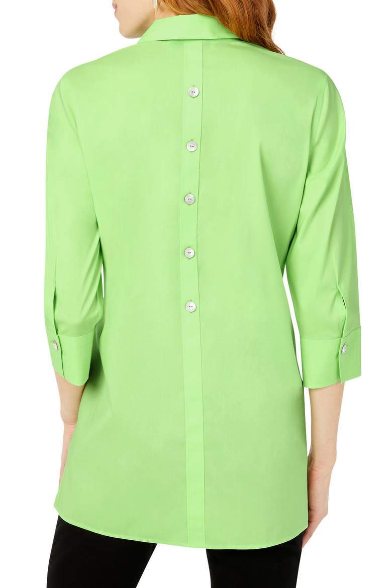Pamela Stretch Button-Up Tunic, Alternate, color, SWEET KIWI
