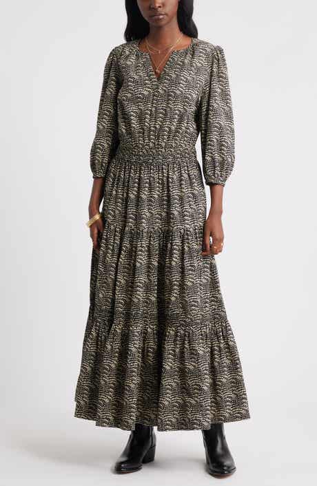 Treasure & Bond Printed Tiered Cotton Maxi Dress