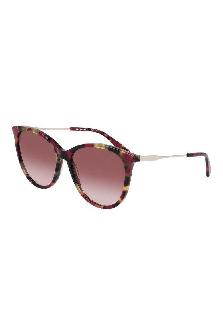 55mm Gradient Tea Cup Sunglasses, Alternate, color, RED HAVANA